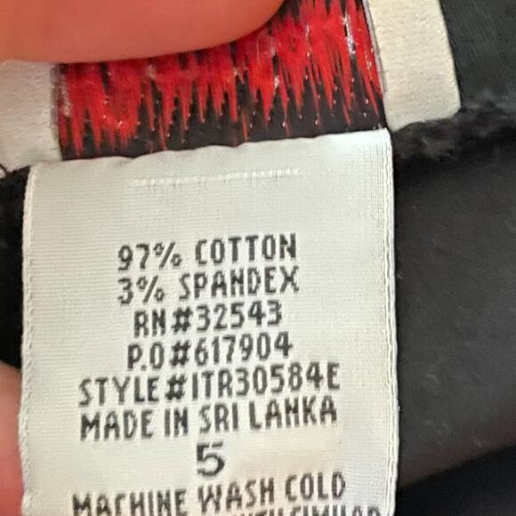 Heart Soul Black Cotton A-Line Skirt Pink Floral Applique Embroidered, Size 5 - Picture 8 of 12